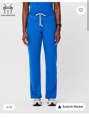 Figs Livingston scrub pants in color royal blue